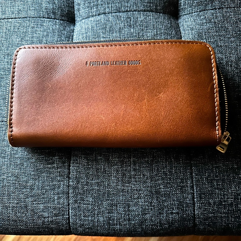 Portland leather accordion zip around wallet